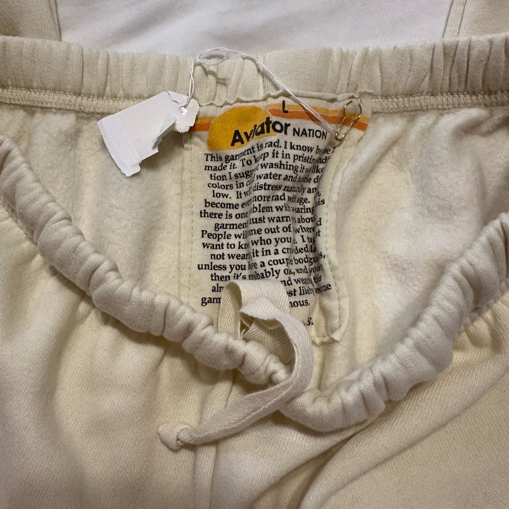 Aviator Nation 5 STRIPE SWEATPANTS - VINTAGE WHITE RAINBOW - Picture 5 of 5